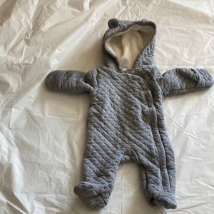 Carters Gray Quilted Bear Onesie